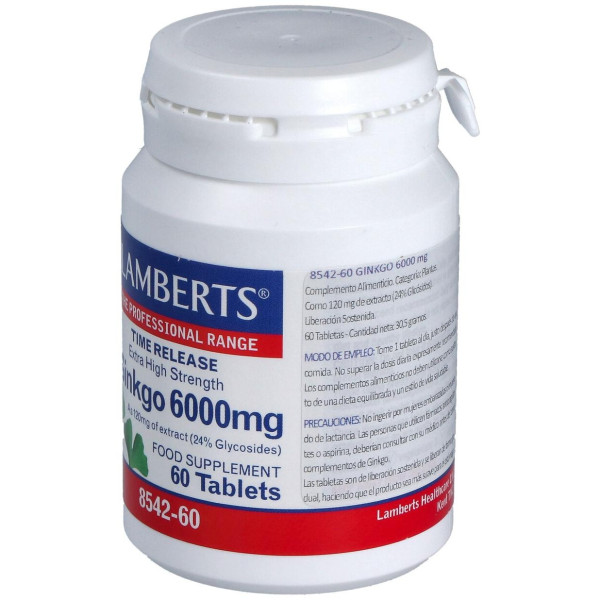 Ginkgo Biloba 6000 Alta Potencia 120Mg. 60Comp.