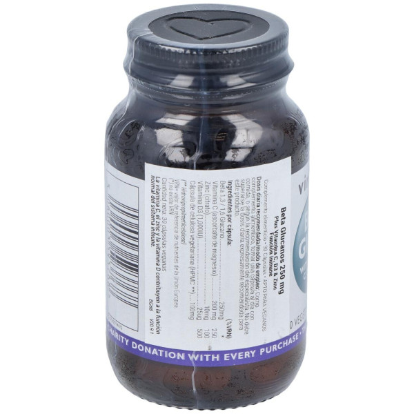 Viridian Beta Glucano 250Mg Plus Vit C D Y Zinc 30Caps