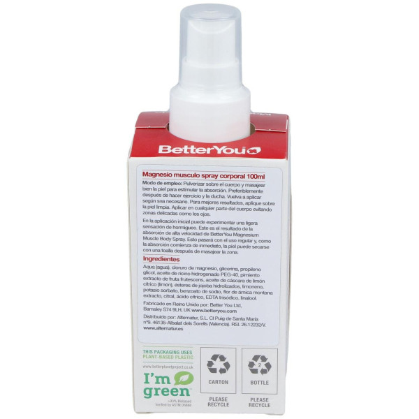 Betteryou Magnesio Músculo Spray Corporal 100Ml