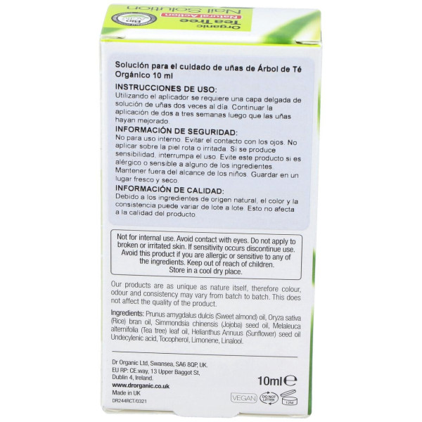 Bioactive Organic Tea Tree Solución Para Uñas 10 Ml
