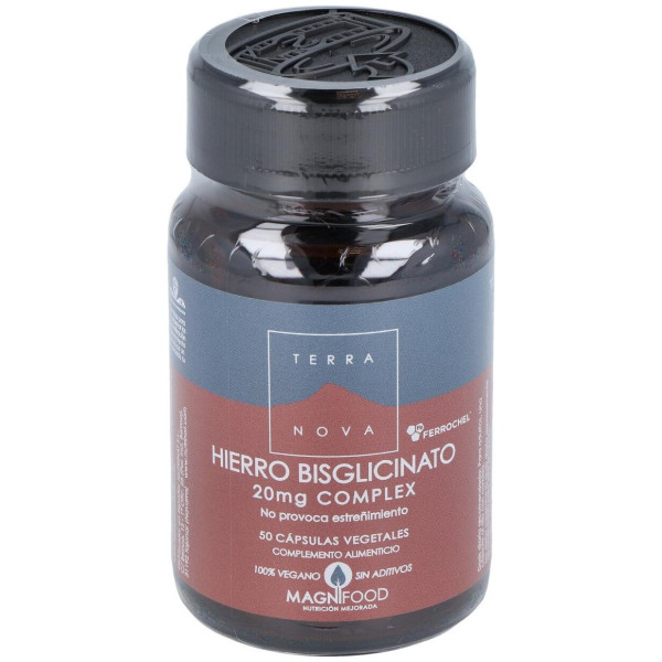 Hierro Bisglicinato 20Mg. 50Vcap.