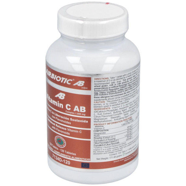 Airbiotic Vit C Ab Complex 1.000 Mg Lib. Sostenida 120 Tabletas