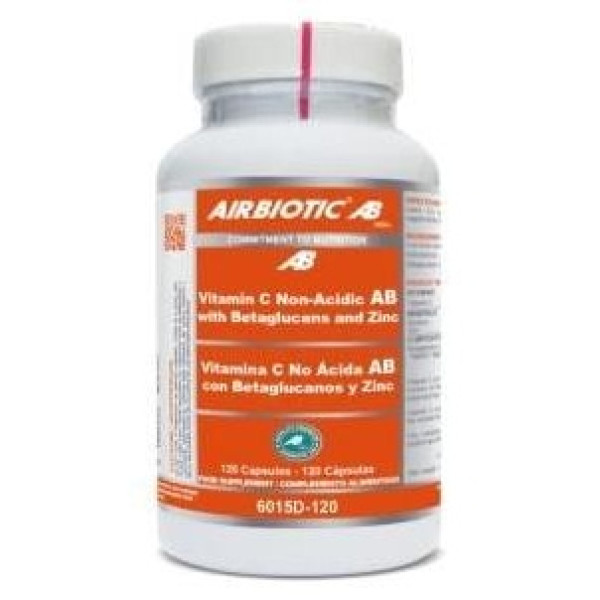 Airbiotic Vitamin C Non Acidic With Betaglucans And Zinc 120Caps