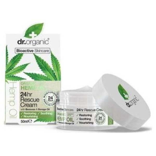 Bioactive Organic Aceite De Cáñamo Crema Rescate 24H 50 Ml