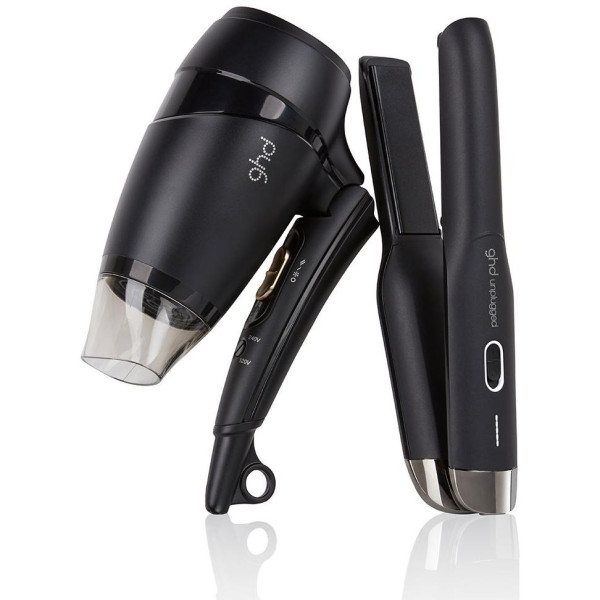 Ghd Set De Viaje, Plancha De Pelo Inalámbrica Unplugged Y Secador Flight