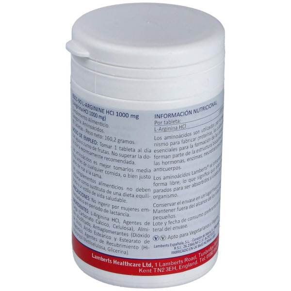 Lamberts L-Arginina Hci 1000Mg 90 Comprimidos