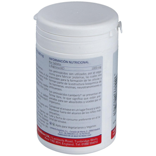 Lamberts L-Arginina Hci 1000Mg 90 Comprimidos