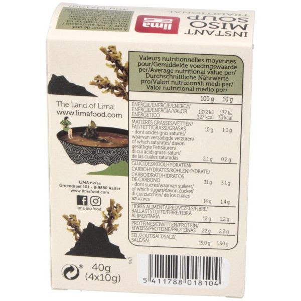 Sopa Miso Tradicional Instantanea 4Sbrs. Bio Vegan