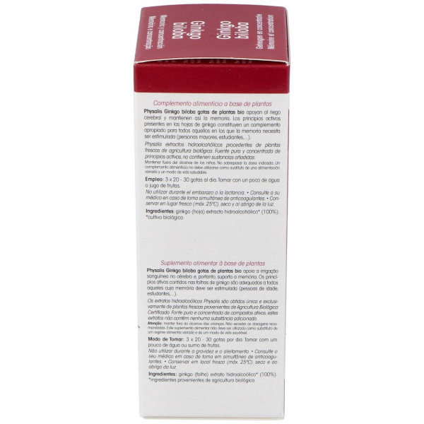 Physalis Ginkgo Biloba Extracto Hidroalcoholico Bio 100Ml