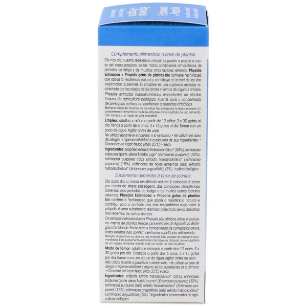 Physalis Echinácea + Própolis Extracto Hidroalcóholico Bio 100Ml