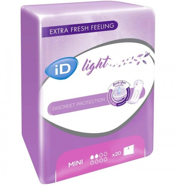 Compresa Incontinencia Orina Ligera - Id Light Fresh & Free Mini (20 Unidades)