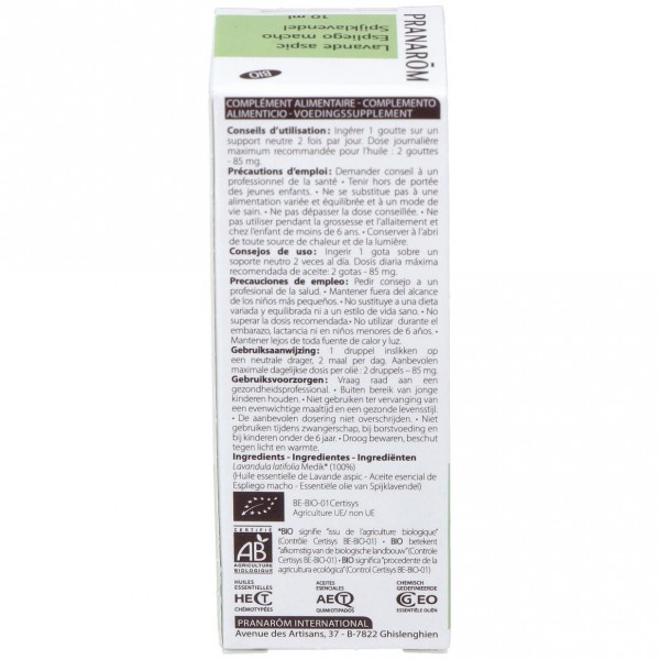 Pranarôm Aceite Esencial De Espliego Macho Bio 10Ml