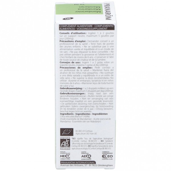 Pranarôm Aceite Esencial De Mandarina Bio 10Ml