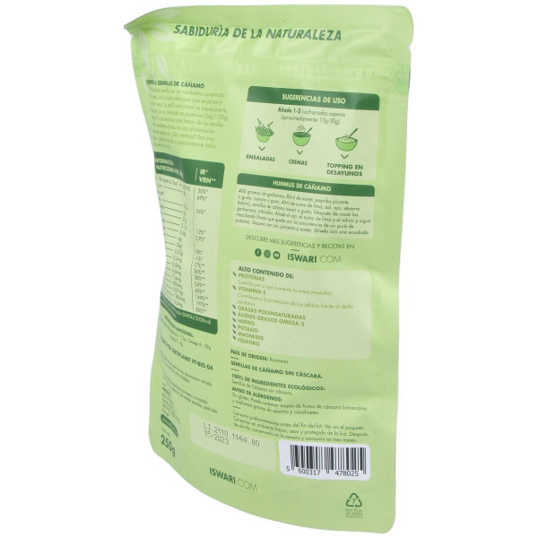 Semillas De Cañamo Sin Cascara 250Gr. Bio