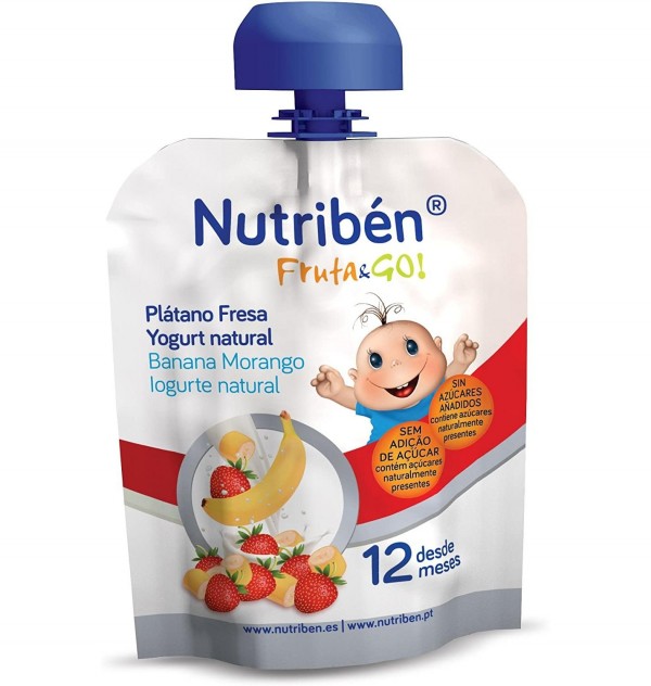 Nutriben Fruta & Go Platano Fresa Yogurt Natural. - Alter