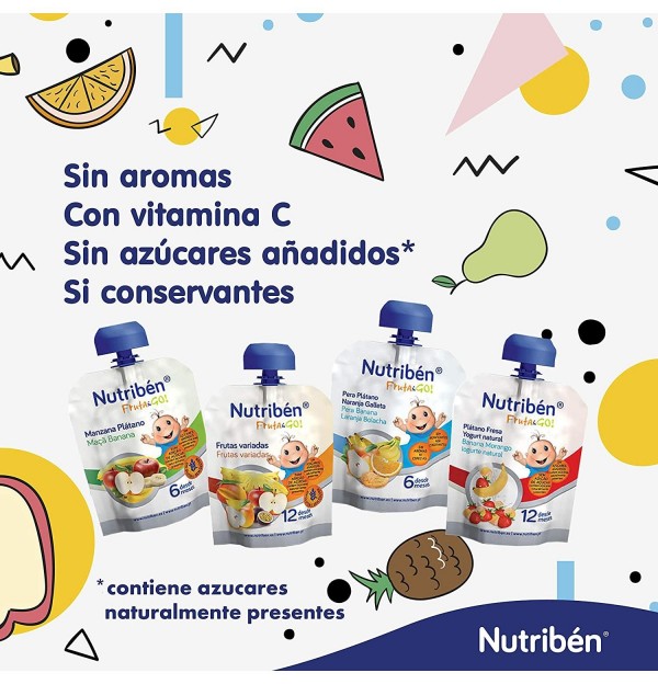 Nutriben Fruta & Go Platano Fresa Yogurt Natural. - Alter