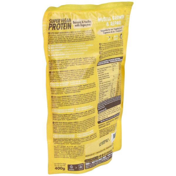 Super Vegan Protein Fitness Platano-Vainilla 350Gr