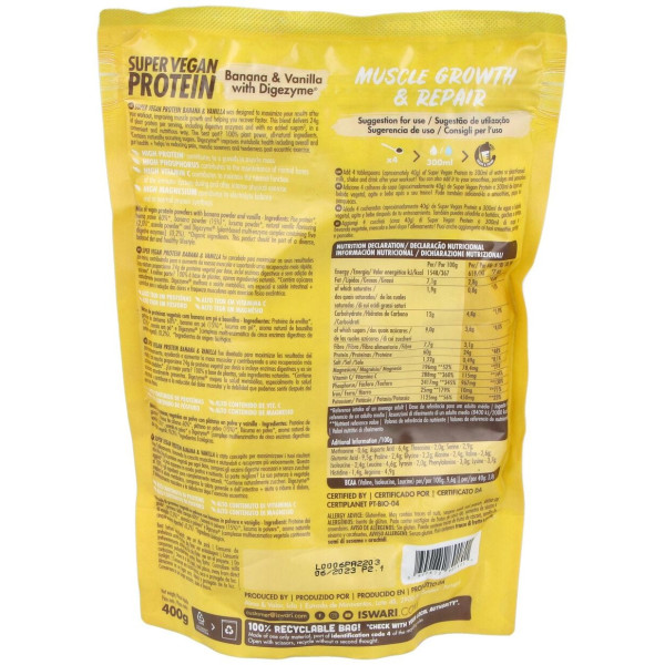 Super Vegan Protein Fitness Platano-Vainilla 350Gr