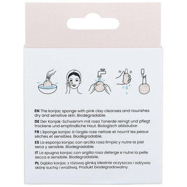 Ilū Konjac Sponge Pink Clay 1Ud