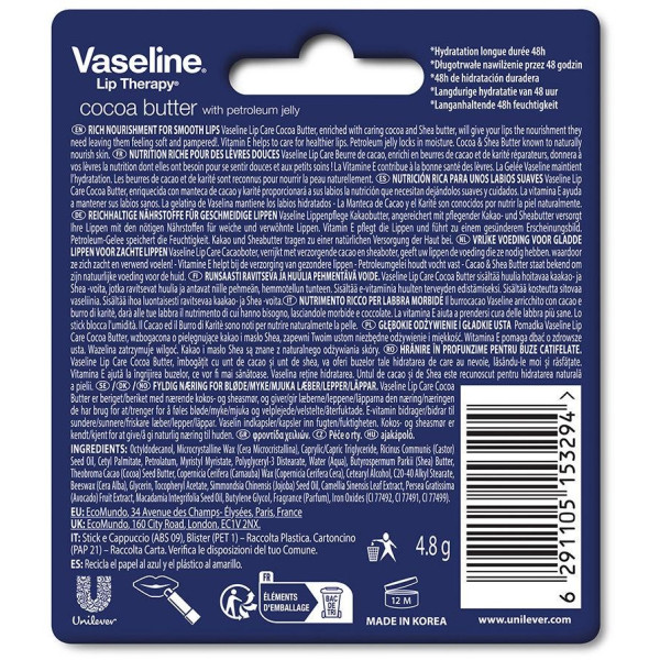 Vaseline Bálsamo Labial Stick Cocoa Butter 4,8 Gr
