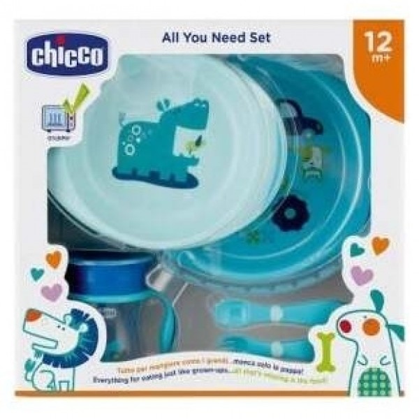 Chicco Set Completo Comida Azul 12M+