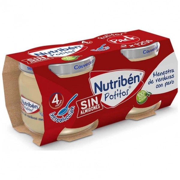 Nutriben Potitos Introducción A La Carne: Menestra De Verduras Con Pavo 2X120G