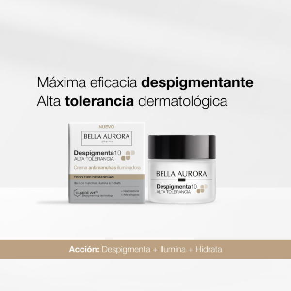  Despigmenta10 Crema Antimanhas  Iluminadora, 50 ml. - Bella Aurora Labs