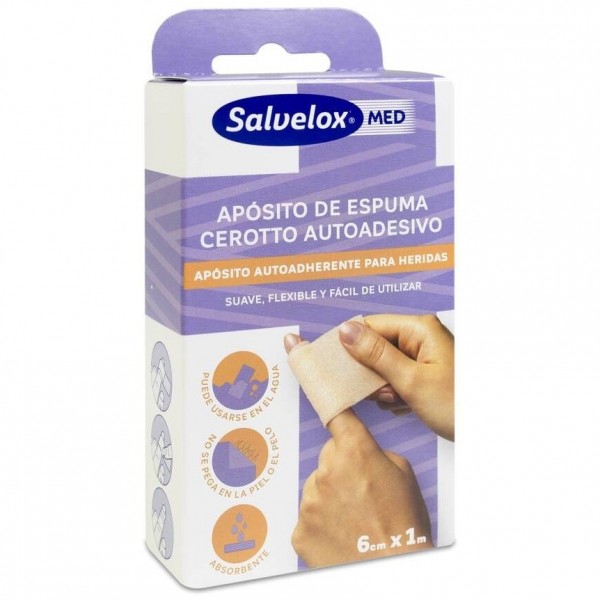 Salvelox Med Aposito Espuma Autoadhesivo 6Cmx1M