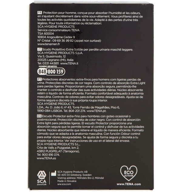 Absorbente Incontinencia Orina Ligera - Tena Men Level-0 (14 Unidades)