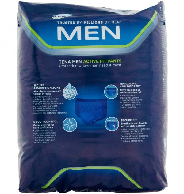 Absorbente Incontinencia Orina Dia Anatomico - Tena Men Pants Active Fit (8 Unidades Talla Grande)