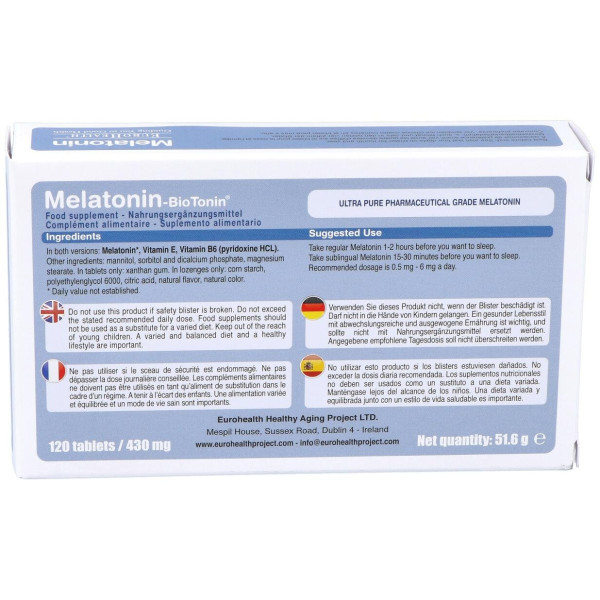 Eurohealth Melatonin Biotonin 1.9Mg 120Comp