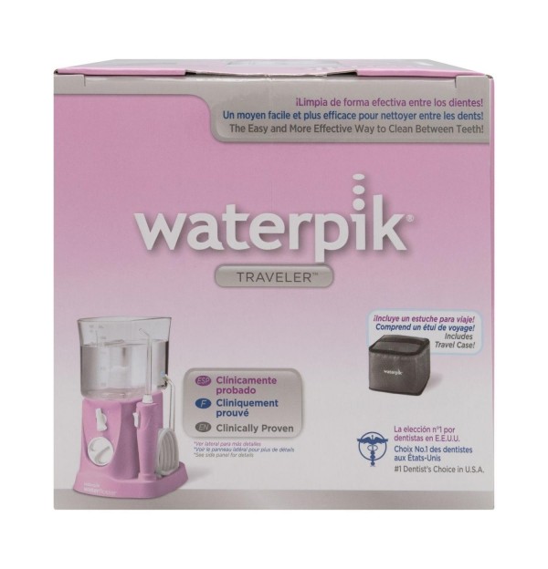 Irrigador Bucal Electrico - Waterpik Wp- 300 Traveler Con Adaptador (Viajes Pink)