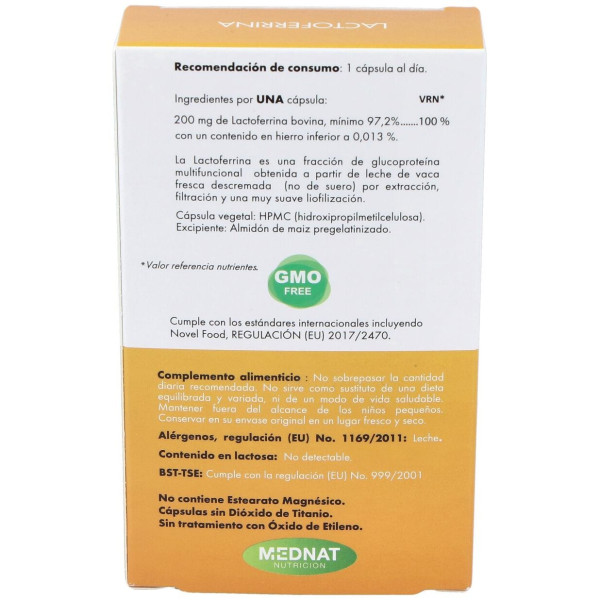 Mednat Lactoferrina 200Mg 30Caps