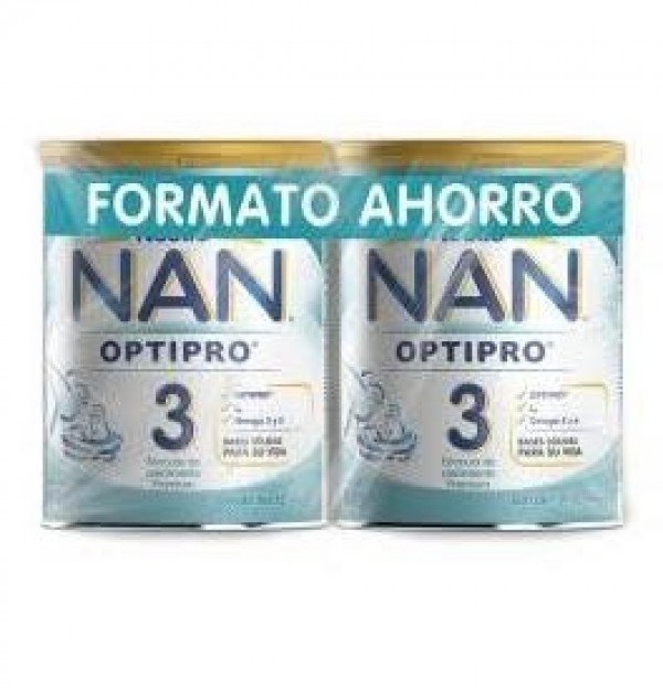 Duplo NAN OPTIPRO 3 Leche de Crecimiento a  partir de 1 Año, 2 X 800 gr. - Nestlé