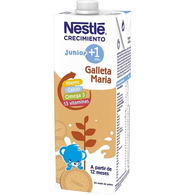 Nestle Junior Crecimiento 1 + Galleta Maria (1 Envase 1000 Ml)