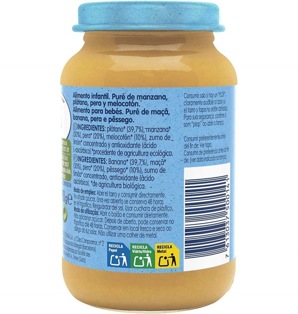 Nestle Naturnes Bio Manzana Platano Pera Y Melocoton (1 Envase 190 G)