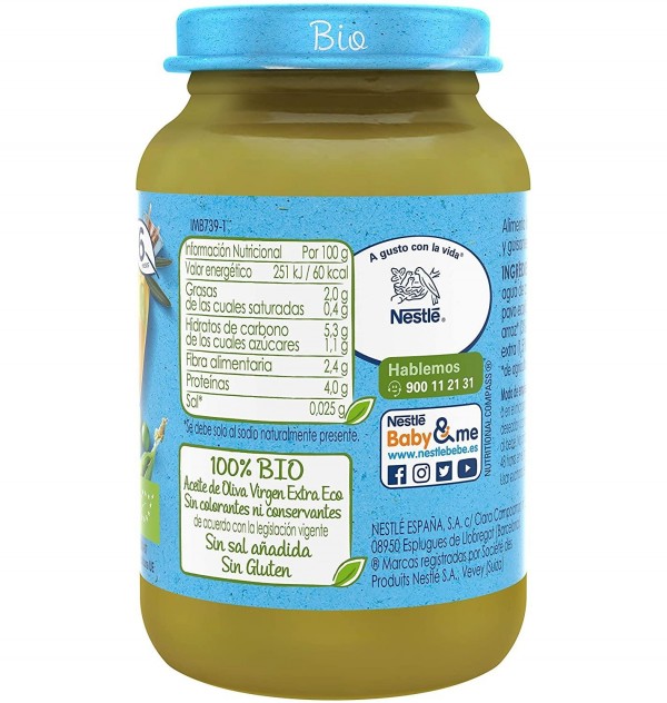 Nestle Naturnes Bio Brocoli Con Guisantes Y Pavo (1 Envase 190 G)