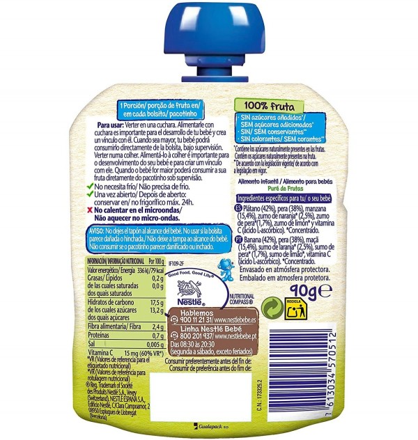 Nestle Naturnes 4 Frutas (1 Envase 90 G)