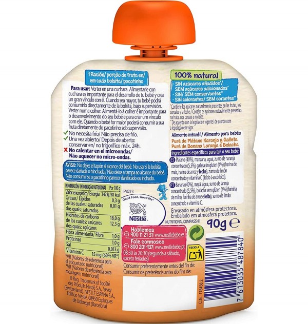 Naturnes Platano Naranja Galleta 8X90Gr.