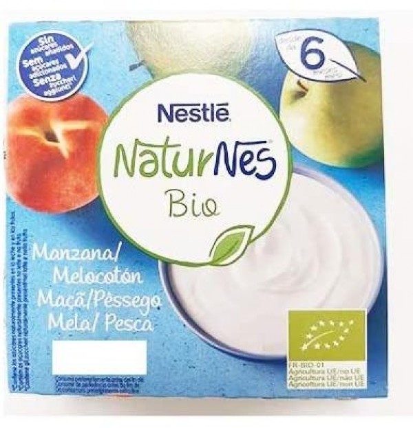 Naturnes Bio Manzana Y Melocoton (4 Tarrinas 90 G)