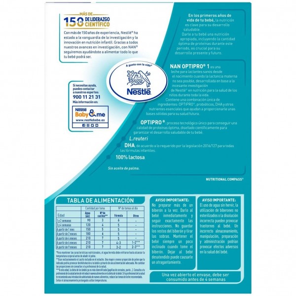 Nan Optipro 1 Leche En Polvo Para Lactantes, 1200 G