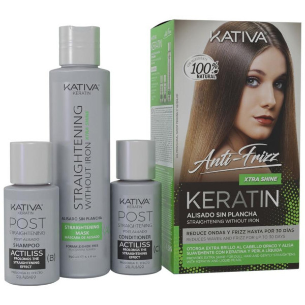 Kativa Keratin Anti-Frizz Alisado Sin Plancha Extra Brillo 30 Días 1Ud
