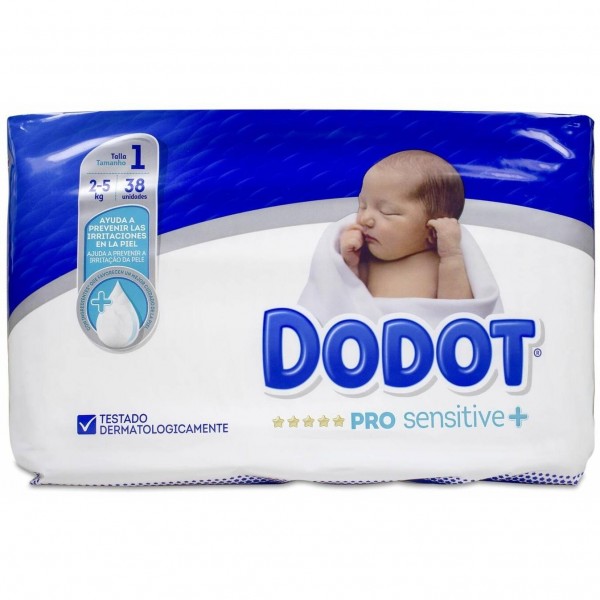 Dodot Pro Sensitive + Pañales Talla 1 (2-5Kg) 38Uds
