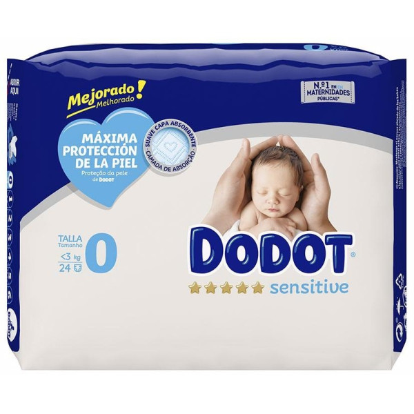 Dodot Sensitive Pañales Recien Nacido Talla 0 (24 Uds.)