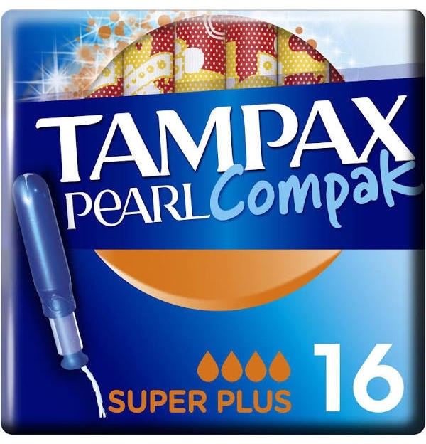 Tampax Compak Pearl Tampon 100%Algodon (Super Plus 16 U)