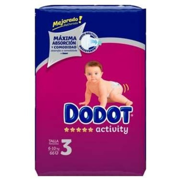 Dodot Activity T3 Pañales 6-10 Kg, 66 Unidades