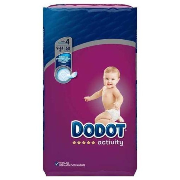 Dodot Pañales Bebé Activity Talla 4 (9-14 Kg), 58 Unidades