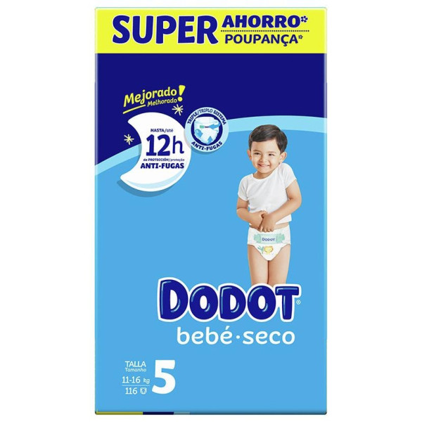 Dodot Etapas Talla 5 Pañales 11-16 Kg 116 U