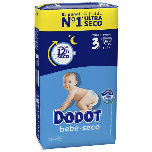 Dodot Etapas Talla 3 Pañales 6-10 Kg 62 U