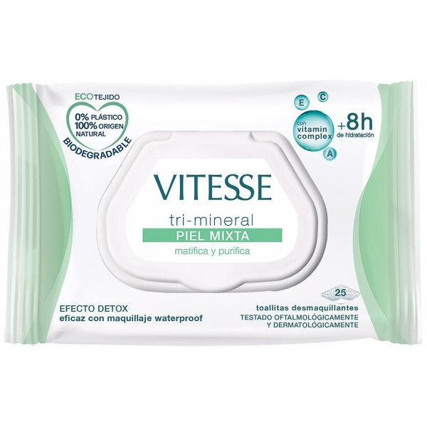 Vitesse Tri-Mineral Toallitas Desmaquillantes Piel Mixta 25Uds